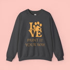 Love Paw Crewneck Sweatshirt — Pet Lover Graphic Sweatshirt