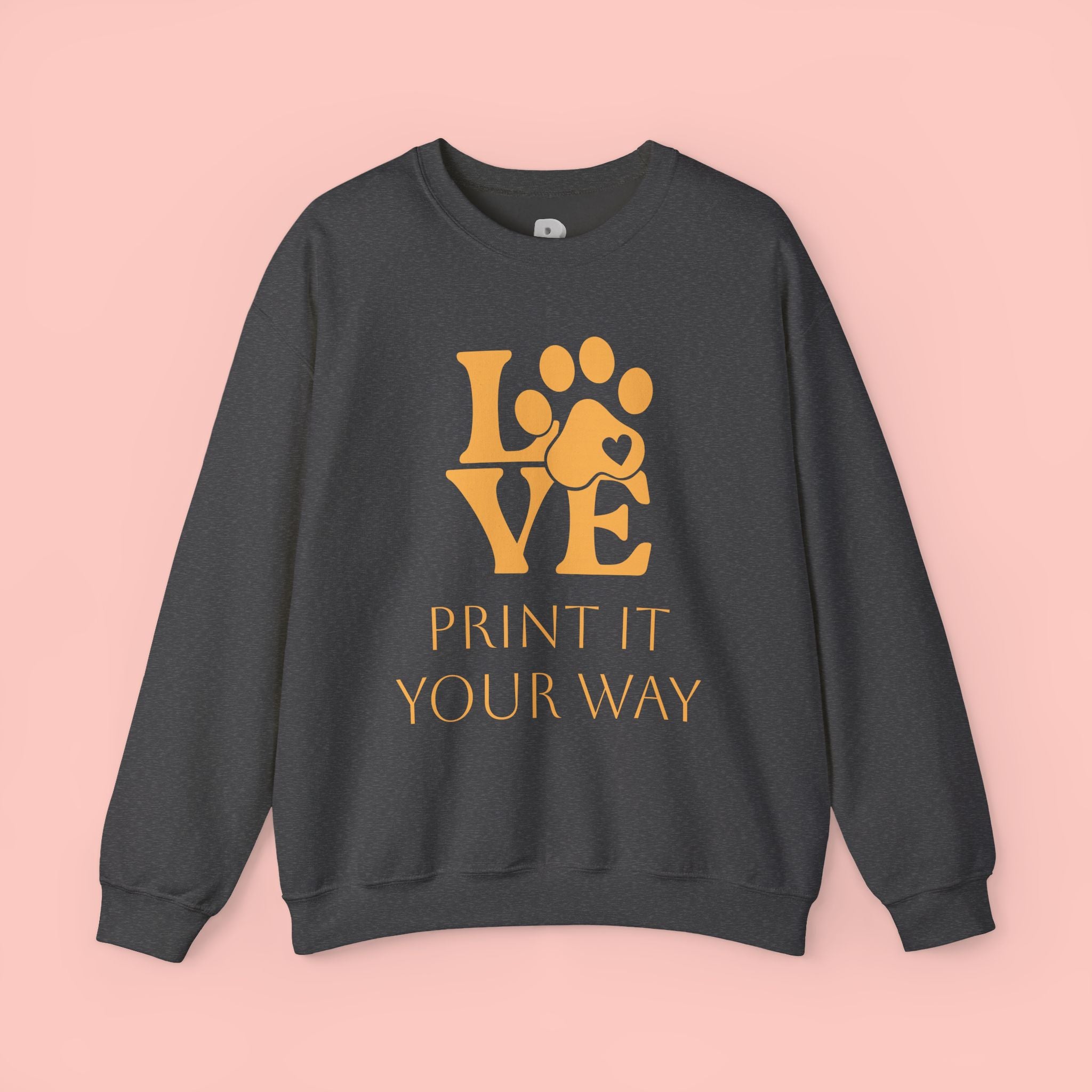 Love Paw Crewneck Sweatshirt — Pet Lover Graphic Sweatshirt