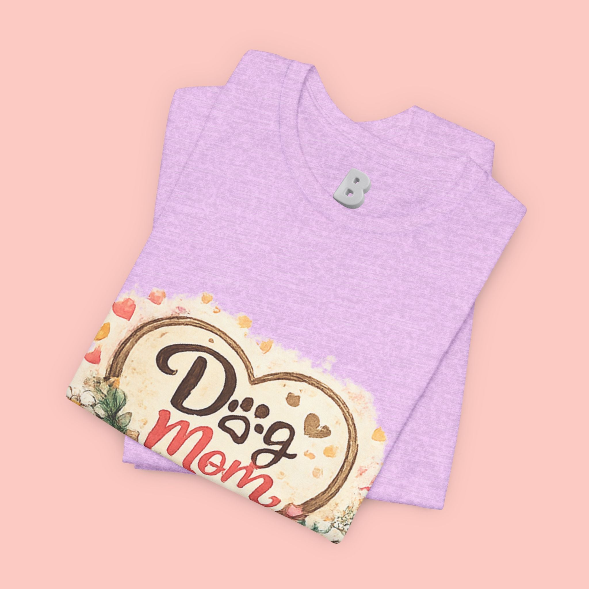 Dog Mom T-Shirt – Floral Heart Paw Design