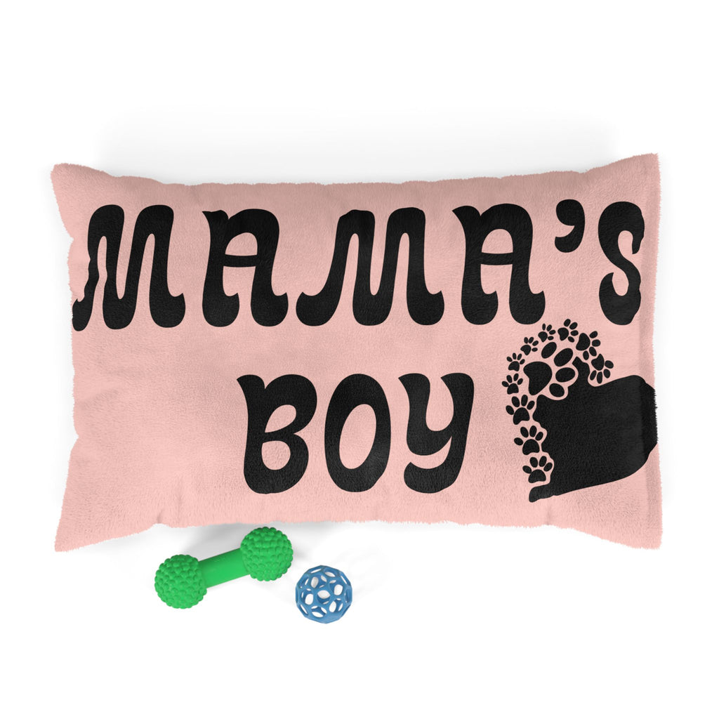 Mama's Boy Pet Bed - Soft Pink Paw Print Dog/Cat Pillow