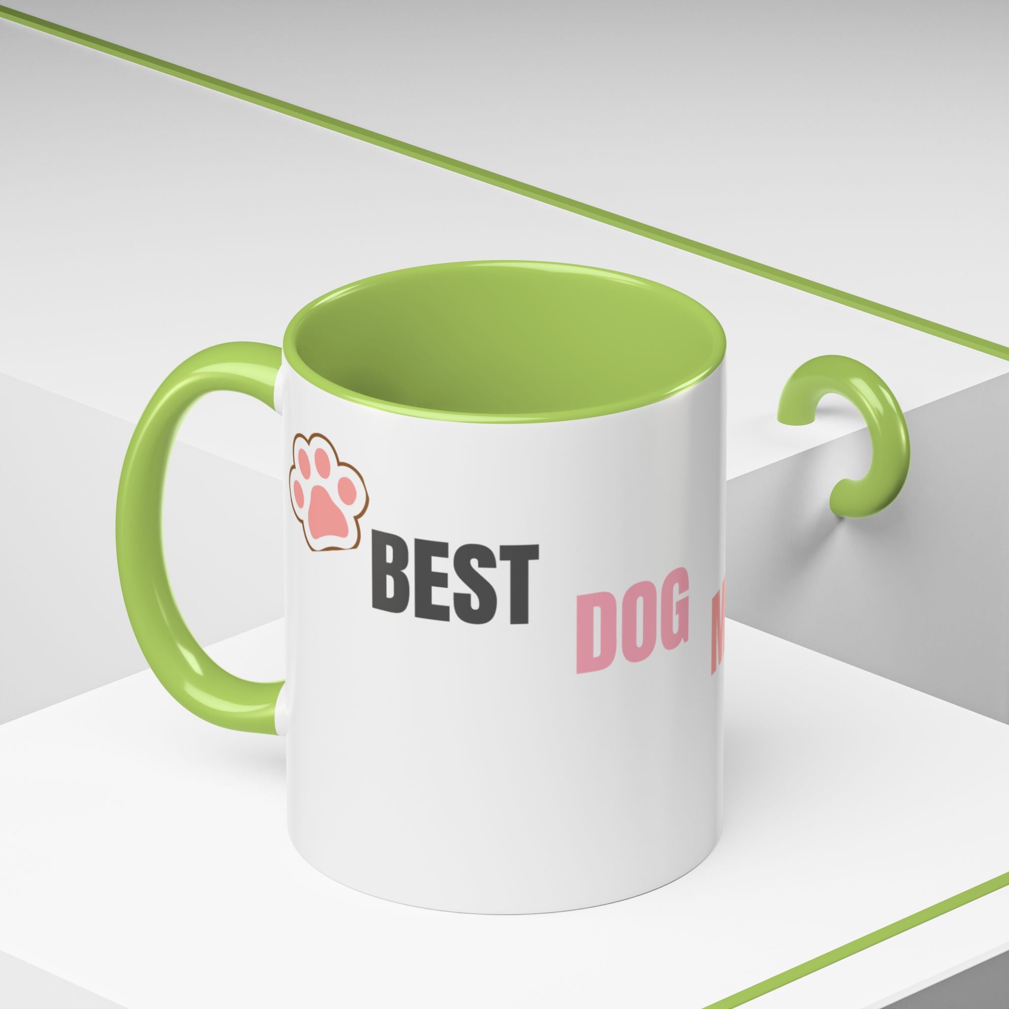Dog Mom Coffee Mug — Best Dog Mom Ever Accent Ceramic Mug (11oz & 15oz)