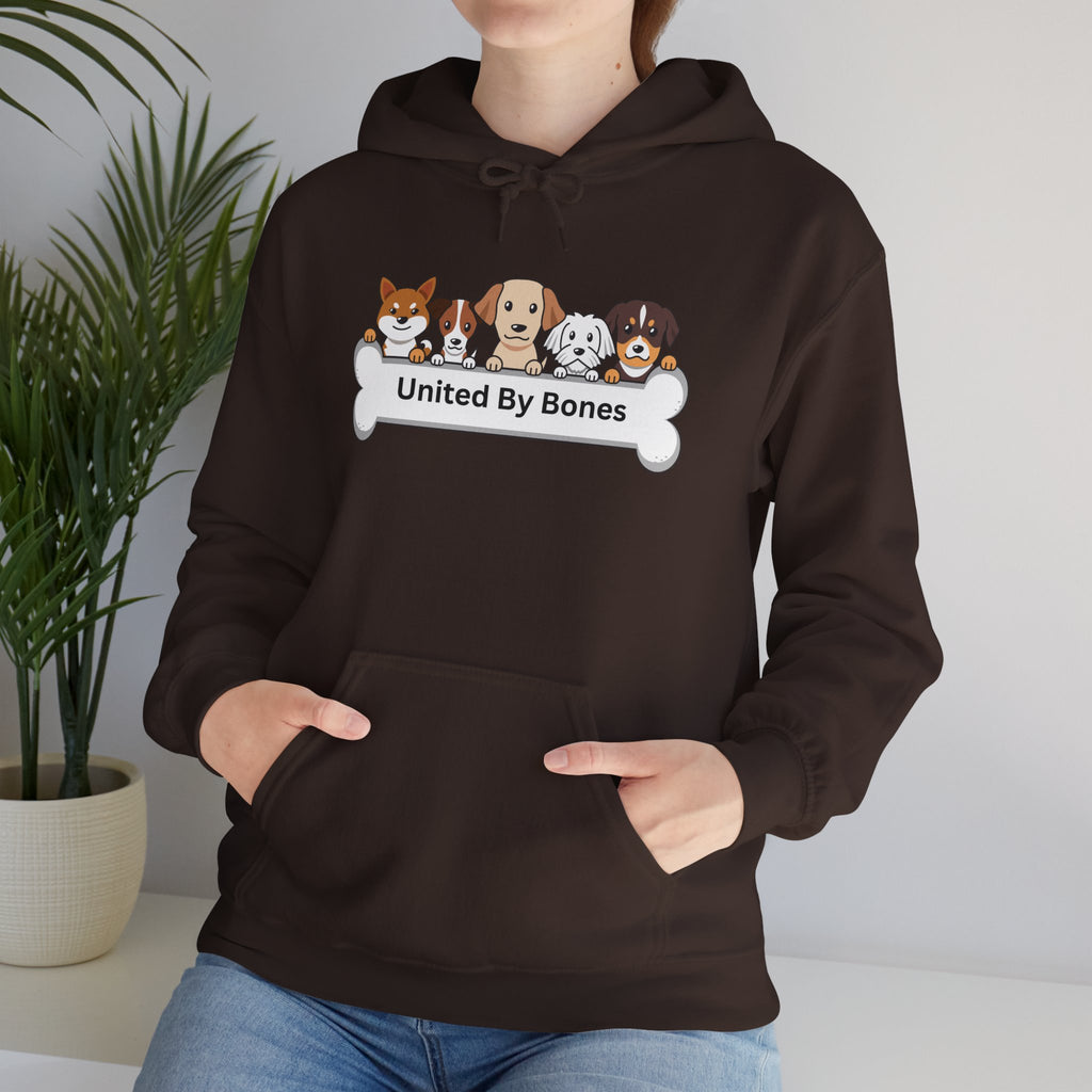 United By Bones Hoodie — Cute Cartoon Dogs Paw Bone Graphic Sweatshirt