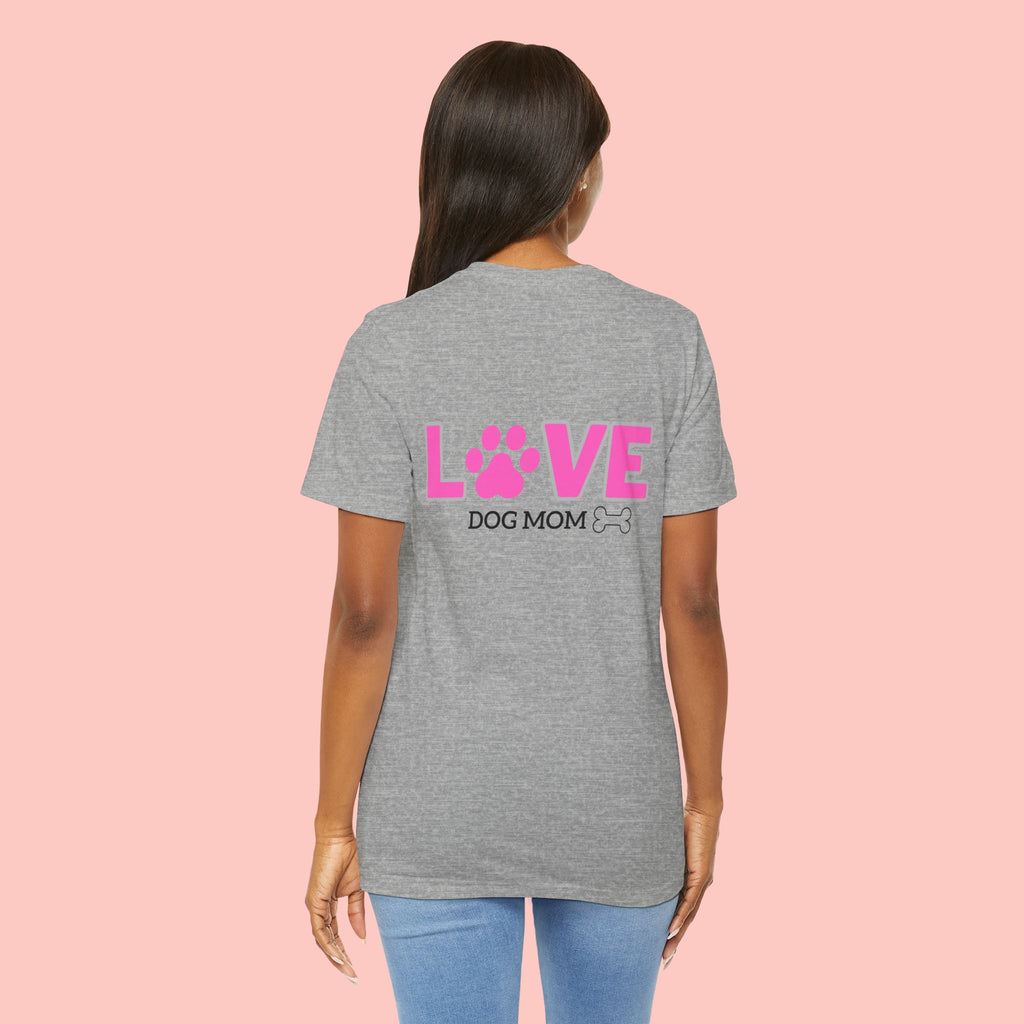 Dog Mom Love T-Shirt — "LOVE" Paw Graphic Tee