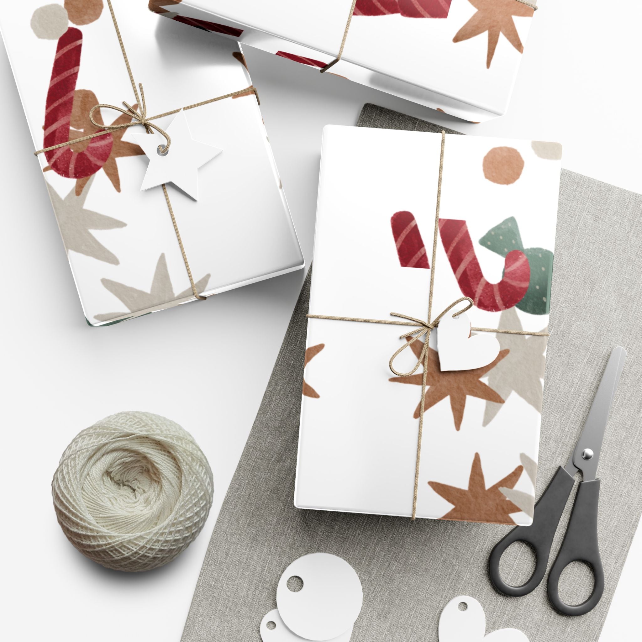 Holiday Candy Cane Gift Wrap Paper