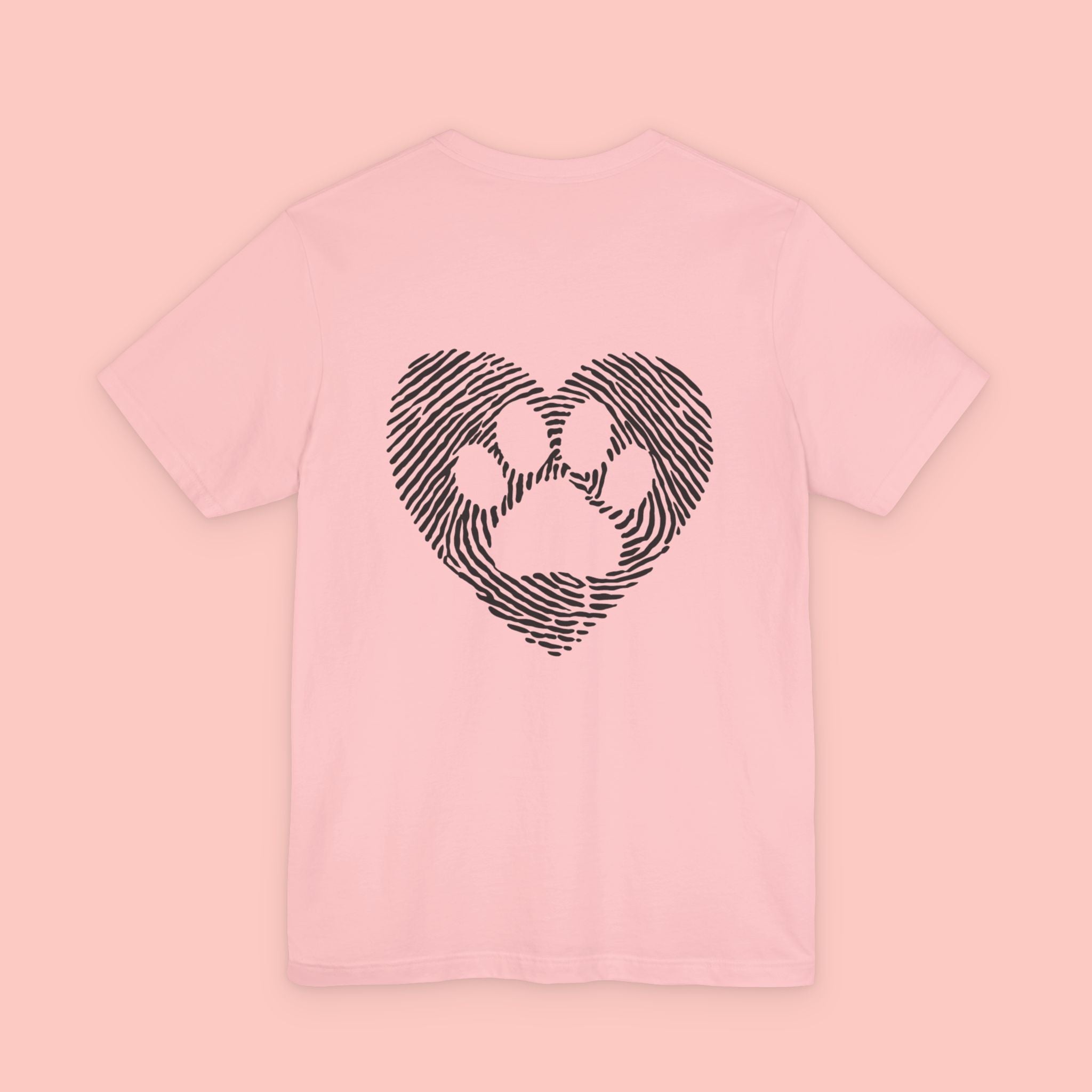 T-Shirt — Heart Pawprint Fingerprint Design (Pet Lover Gift)