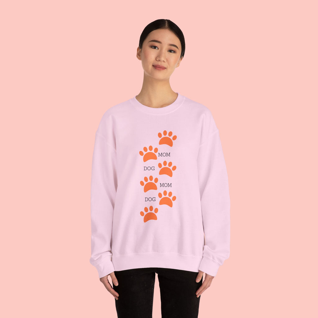 Dog Mom Paw Print Sweatshirt — Cute Pet Lover Crewneck