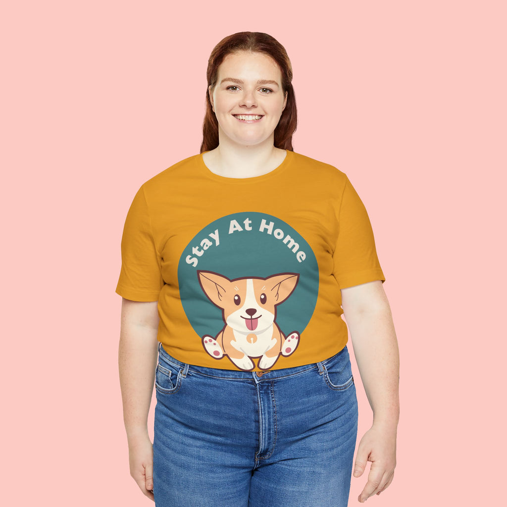 Stay At Home Dog Mom T-Shirt — Cute Corgi Graphic Tee