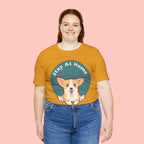 Stay At Home Dog Mom T-Shirt — Cute Corgi Graphic Tee