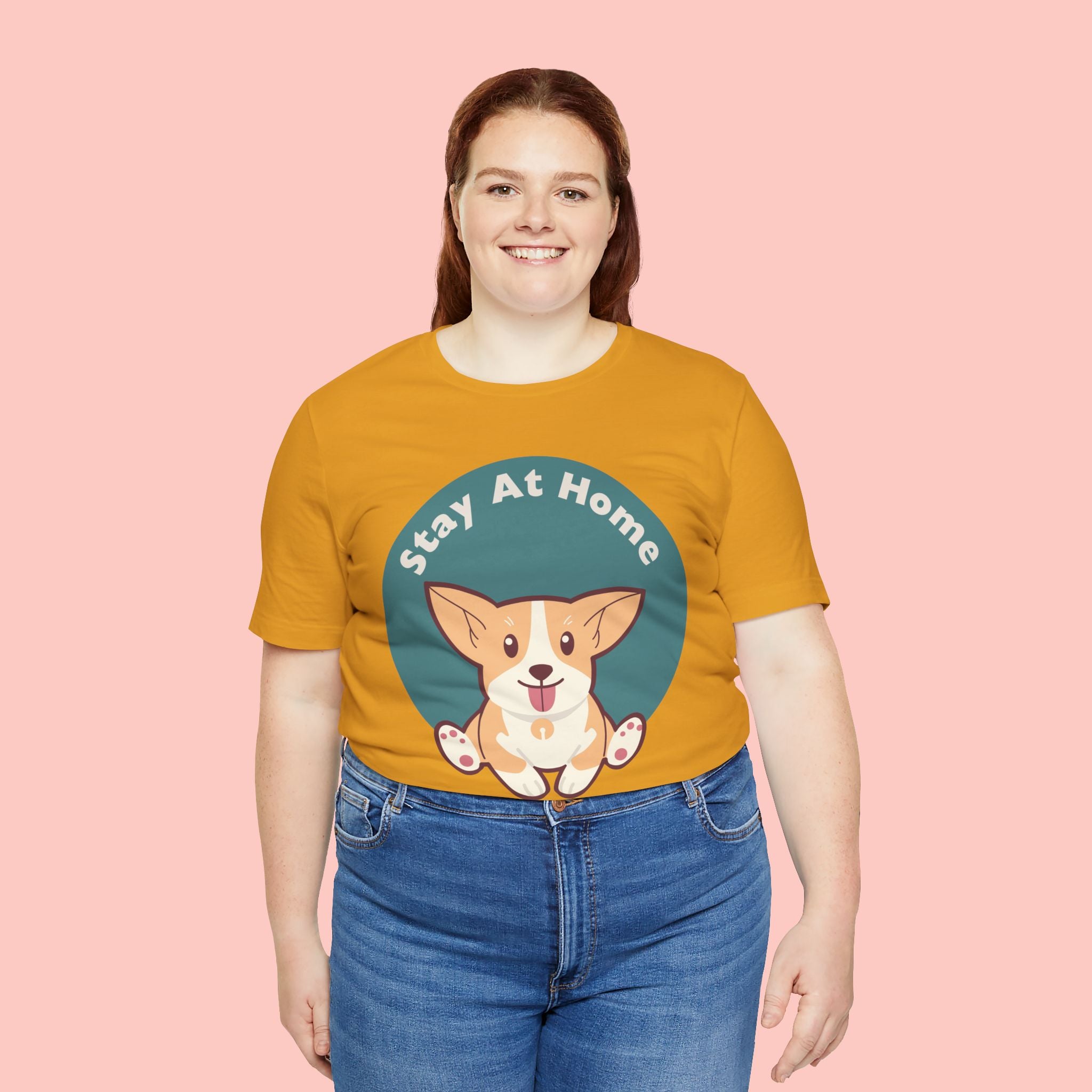 Stay At Home Dog Mom T-Shirt — Cute Corgi Graphic Tee