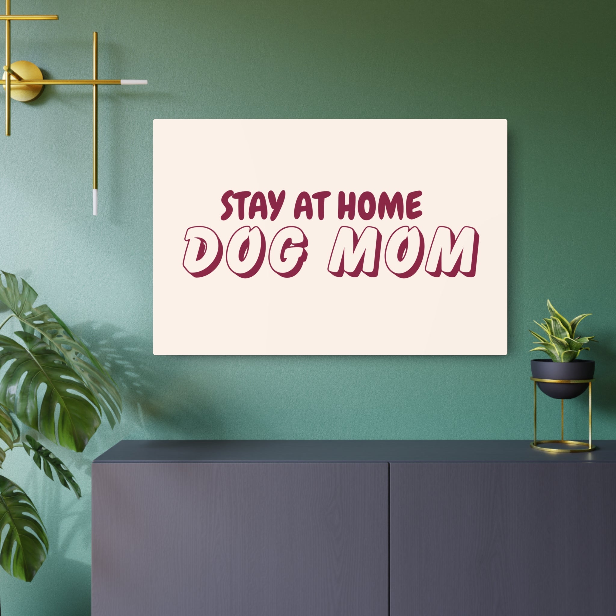 Metal Sign — "Stay At Home Dog Mom" Retro Wall Art for Dog Lovers