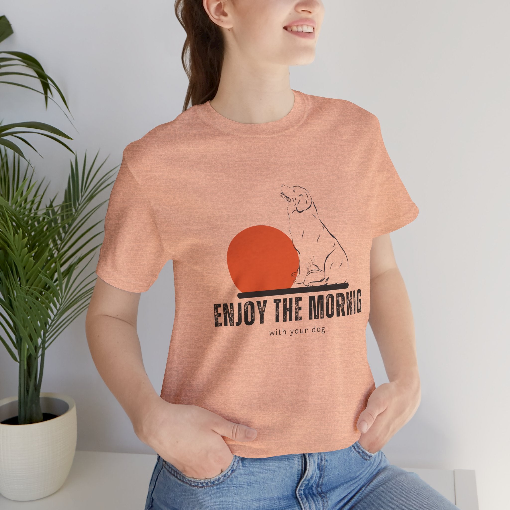 Enjoy the Morning Dog T-Shirt — Graphic Sunrise Pet Lover Tee