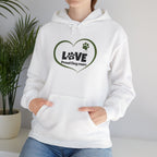 Dog Mom Heart Hoodie – "Love Proud Dog Mom" Paw Print Sweatshirt