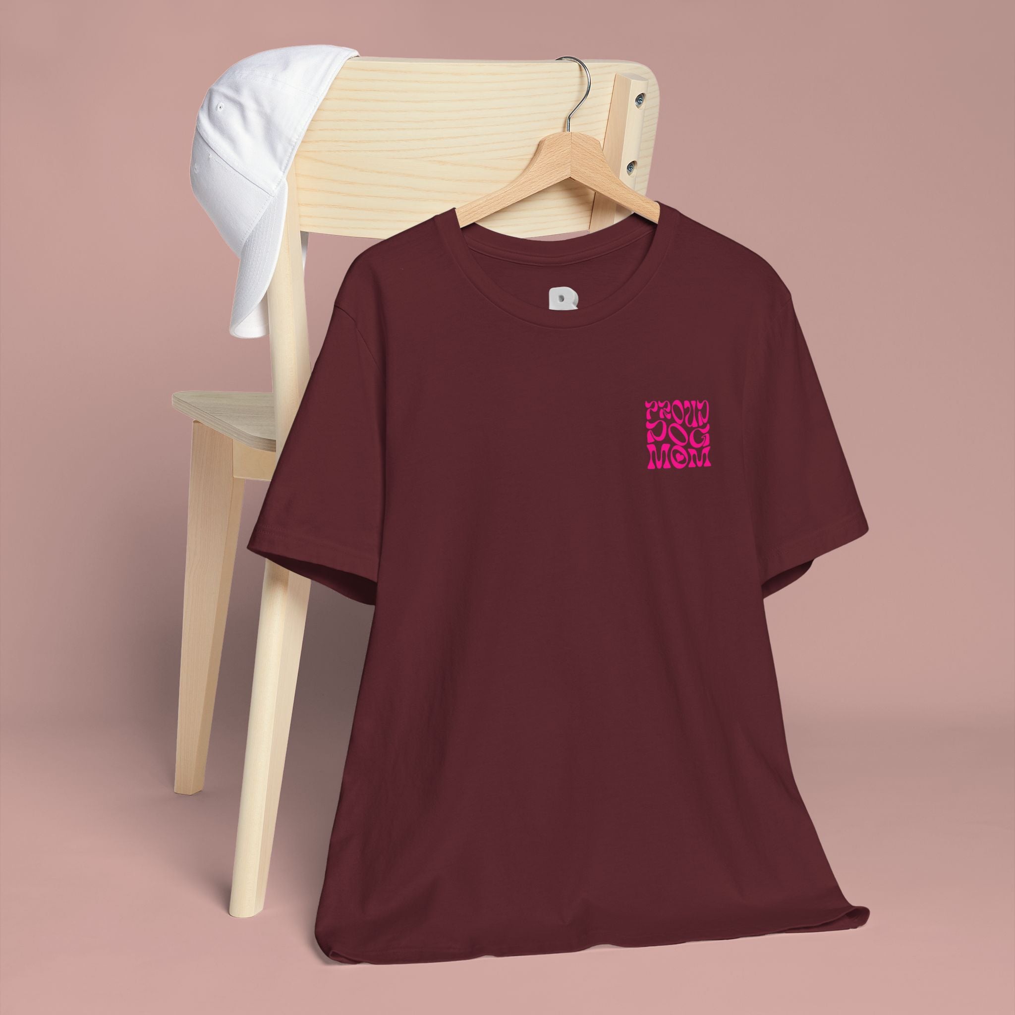 Mom of Dogs T-Shirt — Retro Pink “Proud Dog Mom” Tee