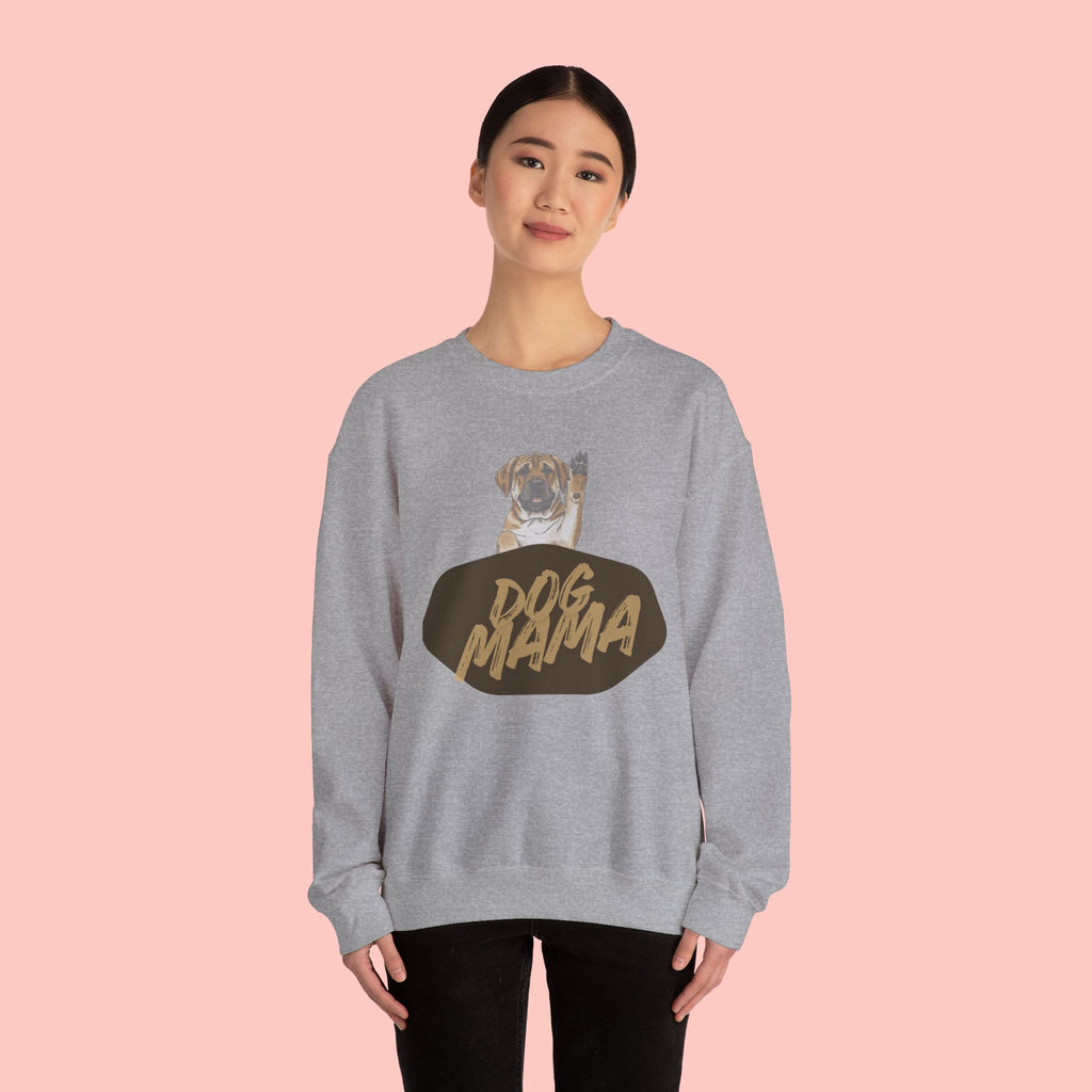 Dog Mama Crewneck Sweatshirt — Cute Puppy Graphic Pullover for Dog Lovers