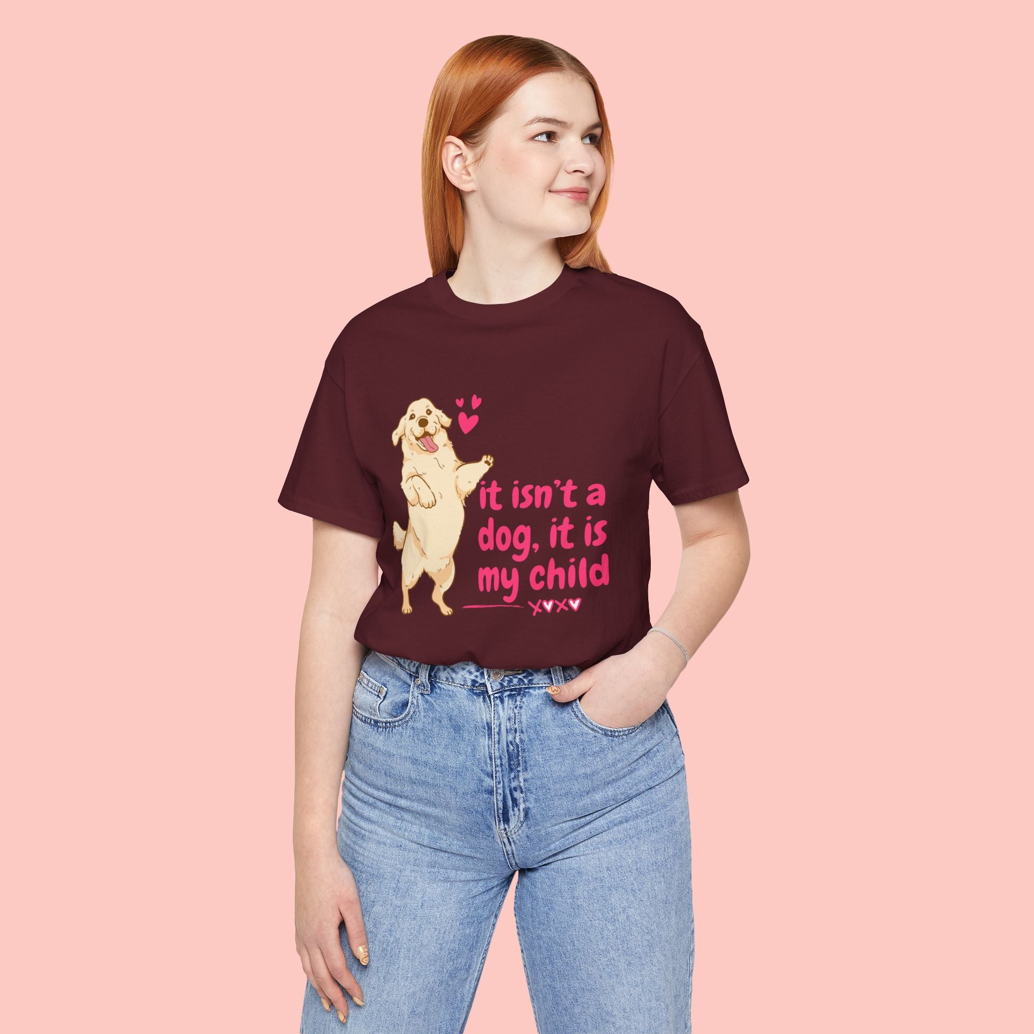 Dog Mom T-Shirt — "It Isn’t a Dog, It Is My Child" Cute Golden Retriever Tee