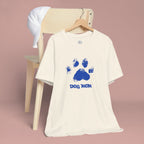 Dog Mom Paw Print T-Shirt — Distressed Blue Design