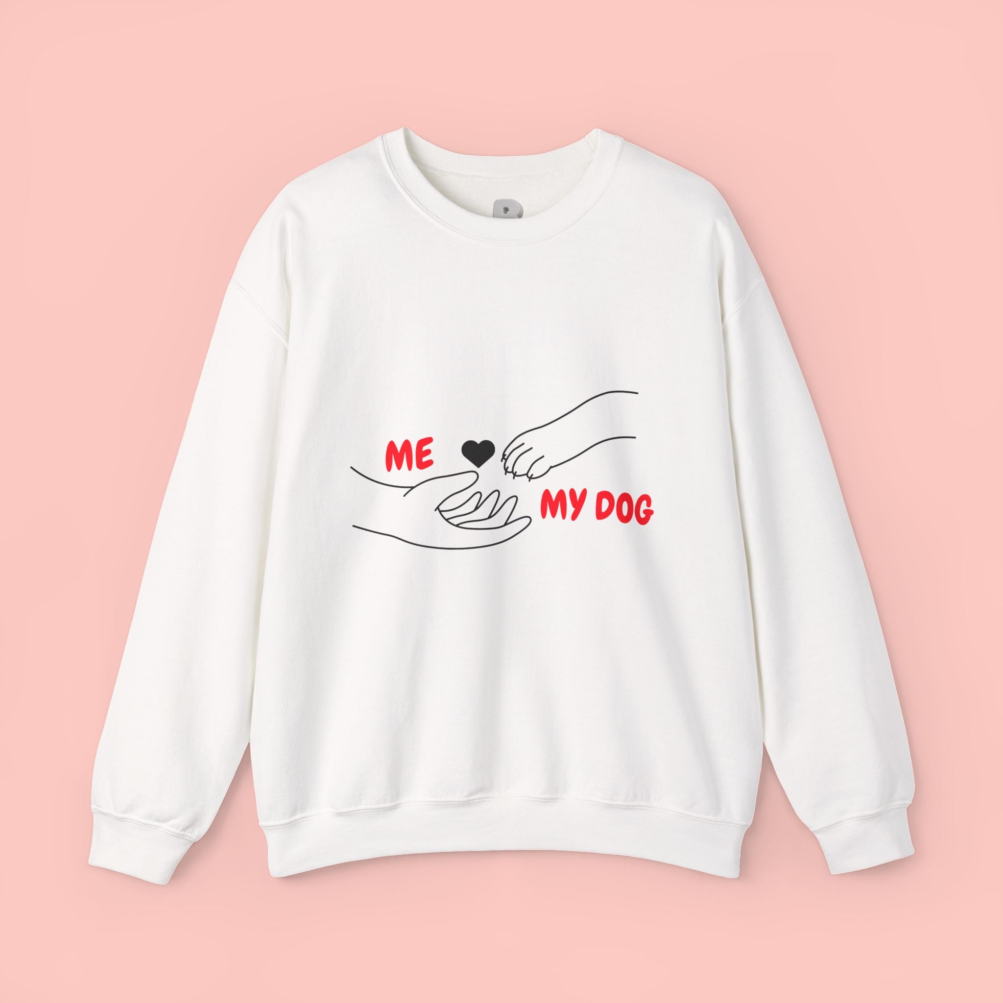 Dog Lover Crewneck Sweatshirt — "Me  My Dog" Minimalist Paw Print Design