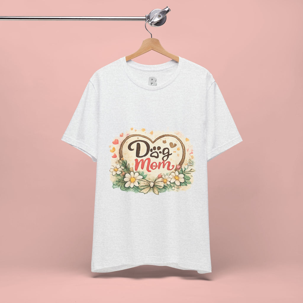Dog Mom T-Shirt – Floral Paw Heart Graphic Tee