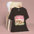 Proud Dog Mom T-Shirt — Cute Corgi & Golden Retriever Floral Tee for Pet Lovers
