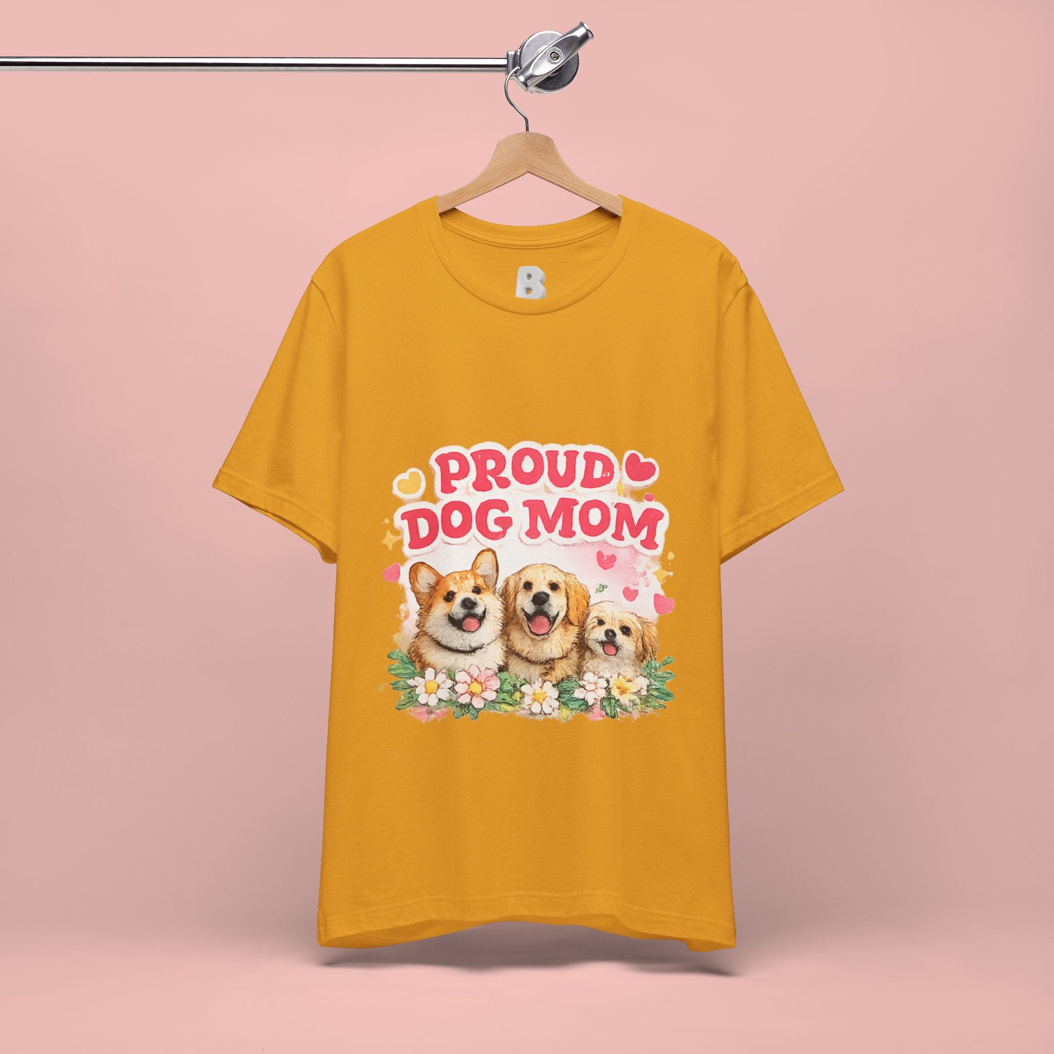 Proud Dog Mom T-Shirt — Cute Corgi & Golden Retriever Floral Tee for Pet Lovers