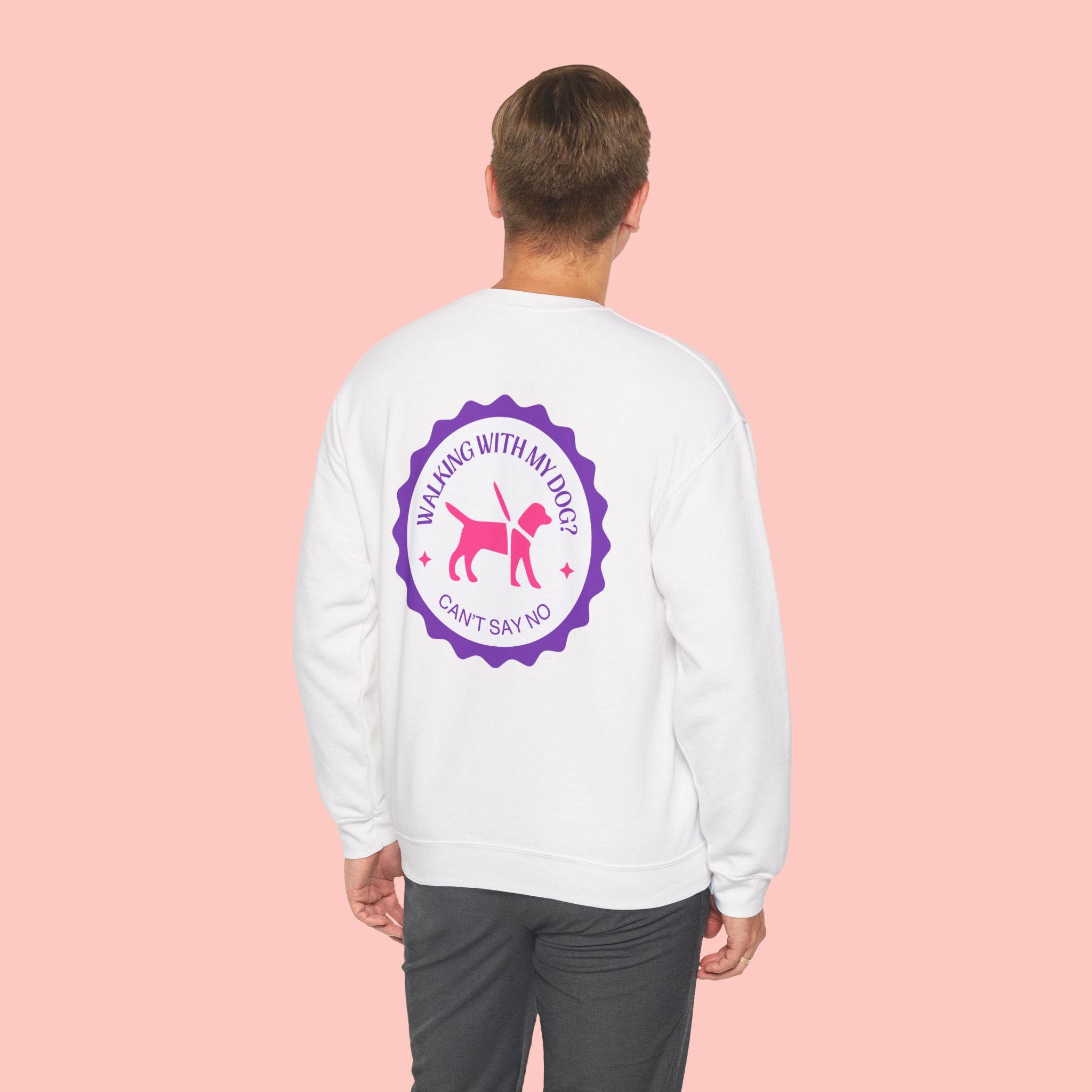 Walking With My Dog Sweatshirt – "Can't Say No" Dog Lover Crewneck