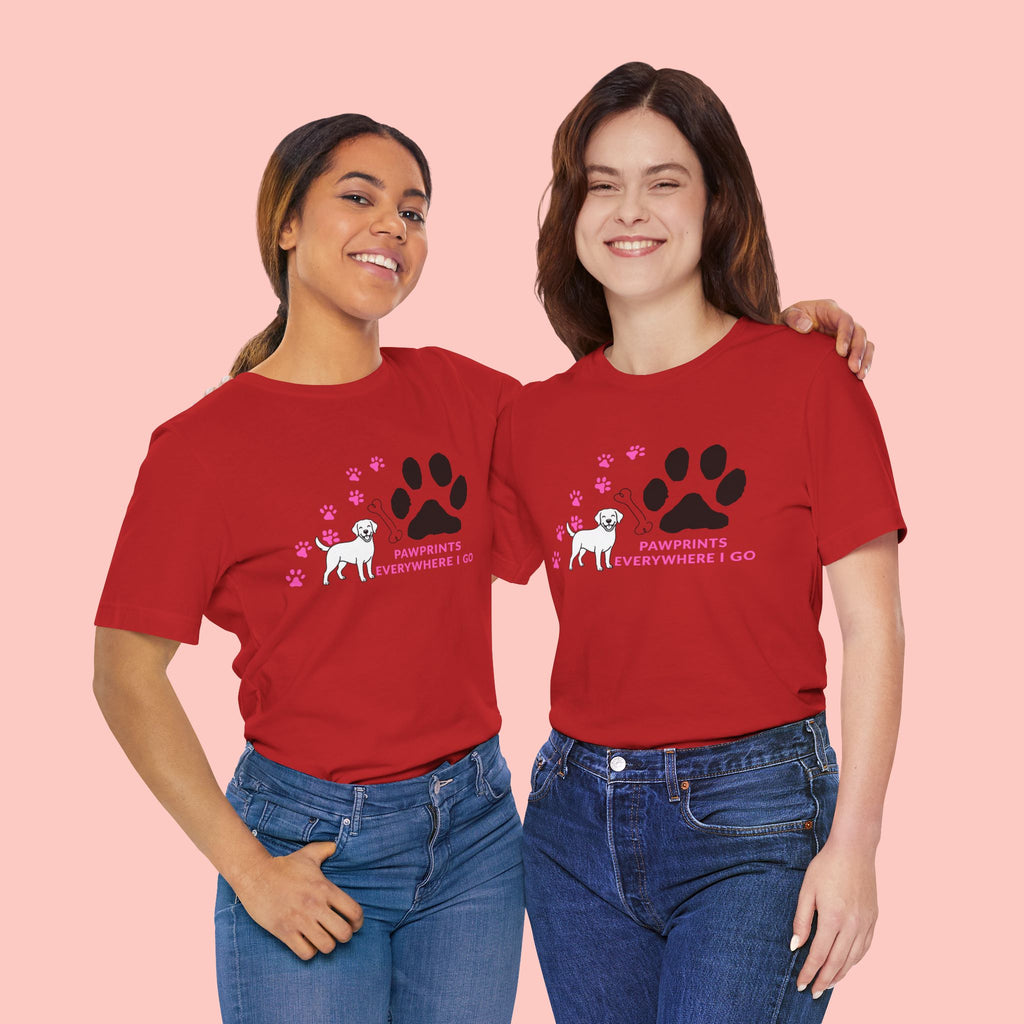 Dog Pawprint T-Shirt — "Pawprints Everywhere I Go" Cute Pet Lover Tee