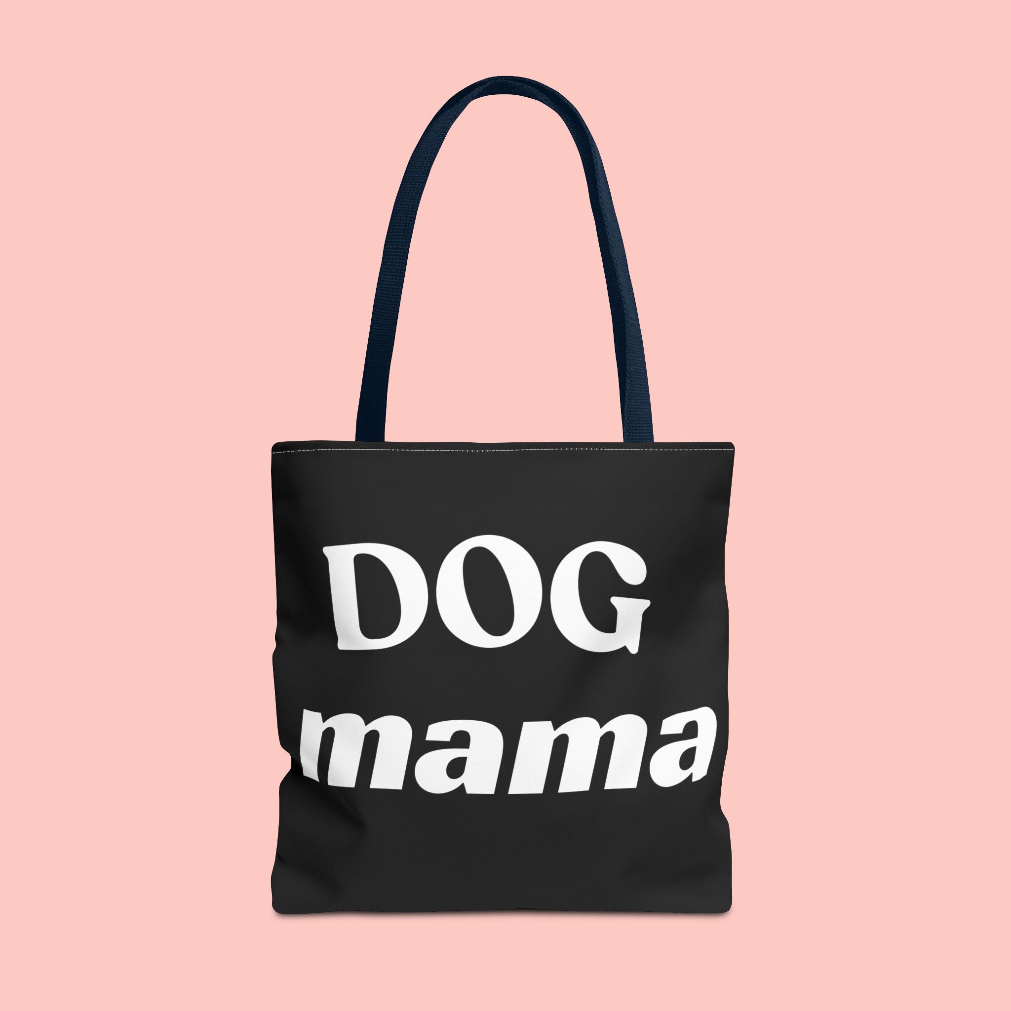 Dog Mama Tote Bag — Black Canvas Pet Lover Tote