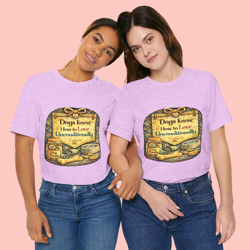 Dog Lovers T‑Shirt – "Dogs Know How to Love Unconditionally" Vintage Design