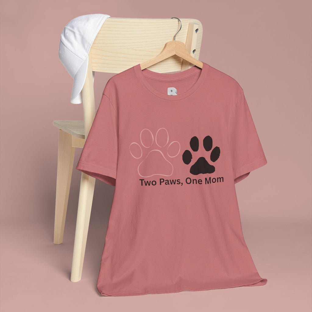 Two Paws, One Mom T-Shirt – Cute Dog Mom Paw Print Tee