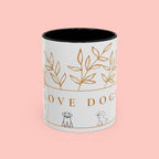 I Love Dogs Accent Coffee Mug — Gold Leaf Dog Lover Ceramic Mug (11oz & 15oz)