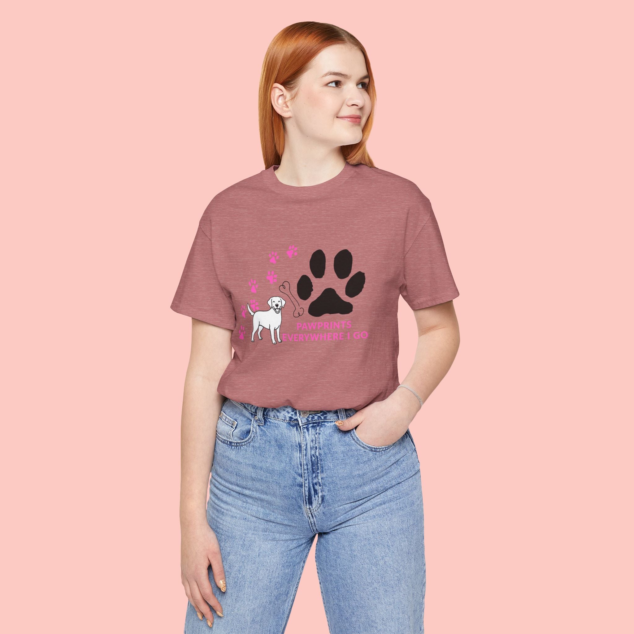 Dog Pawprint T-Shirt — "Pawprints Everywhere I Go" Cute Pet Lover Tee