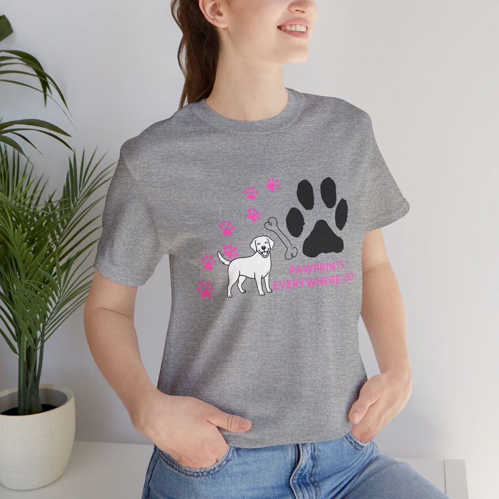 Dog Pawprint T-Shirt — "Pawprints Everywhere I Go" Cute Pet Lover Tee