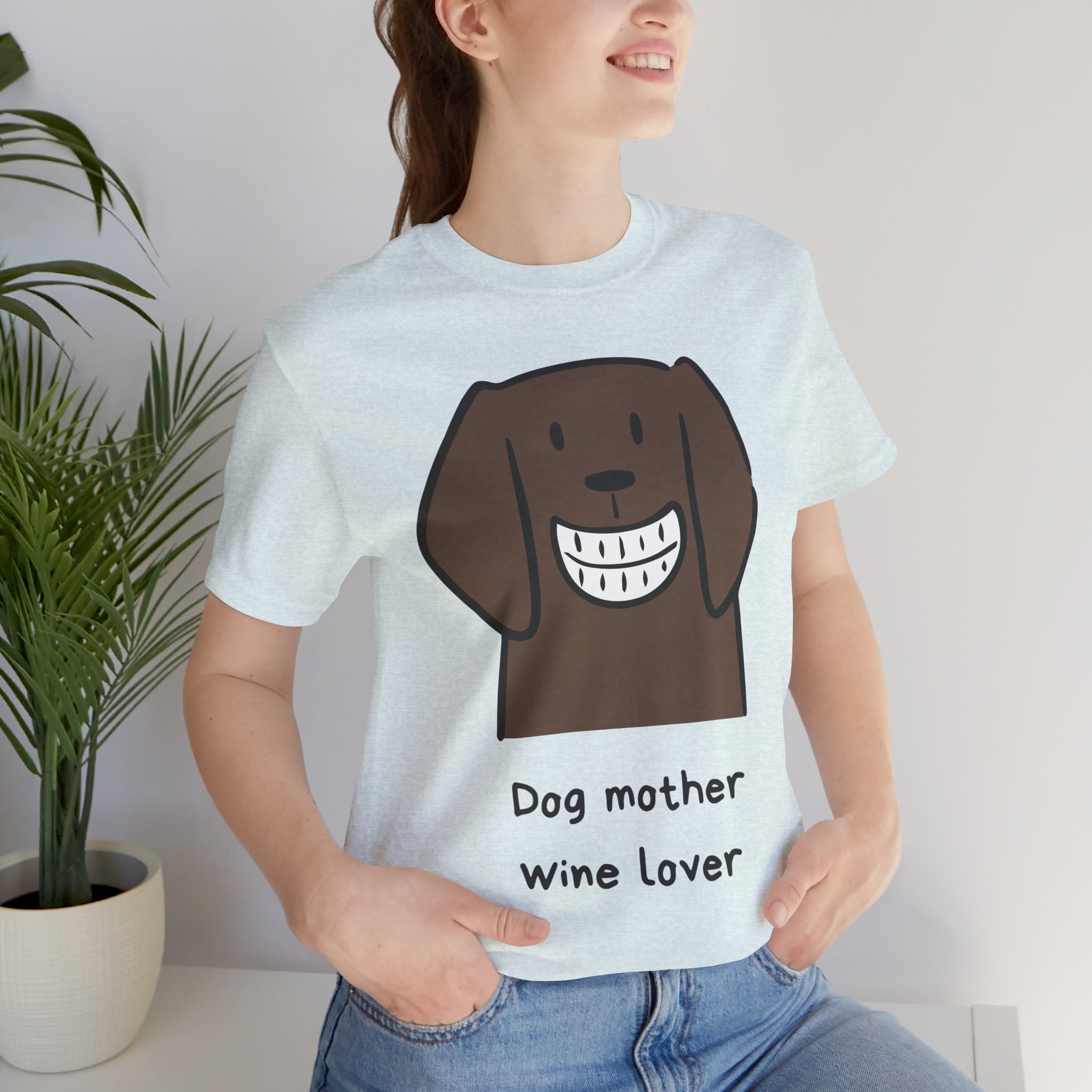 Dog Mother Wine Lover T-Shirt — Cute Cartoon Dog Graphic Tee