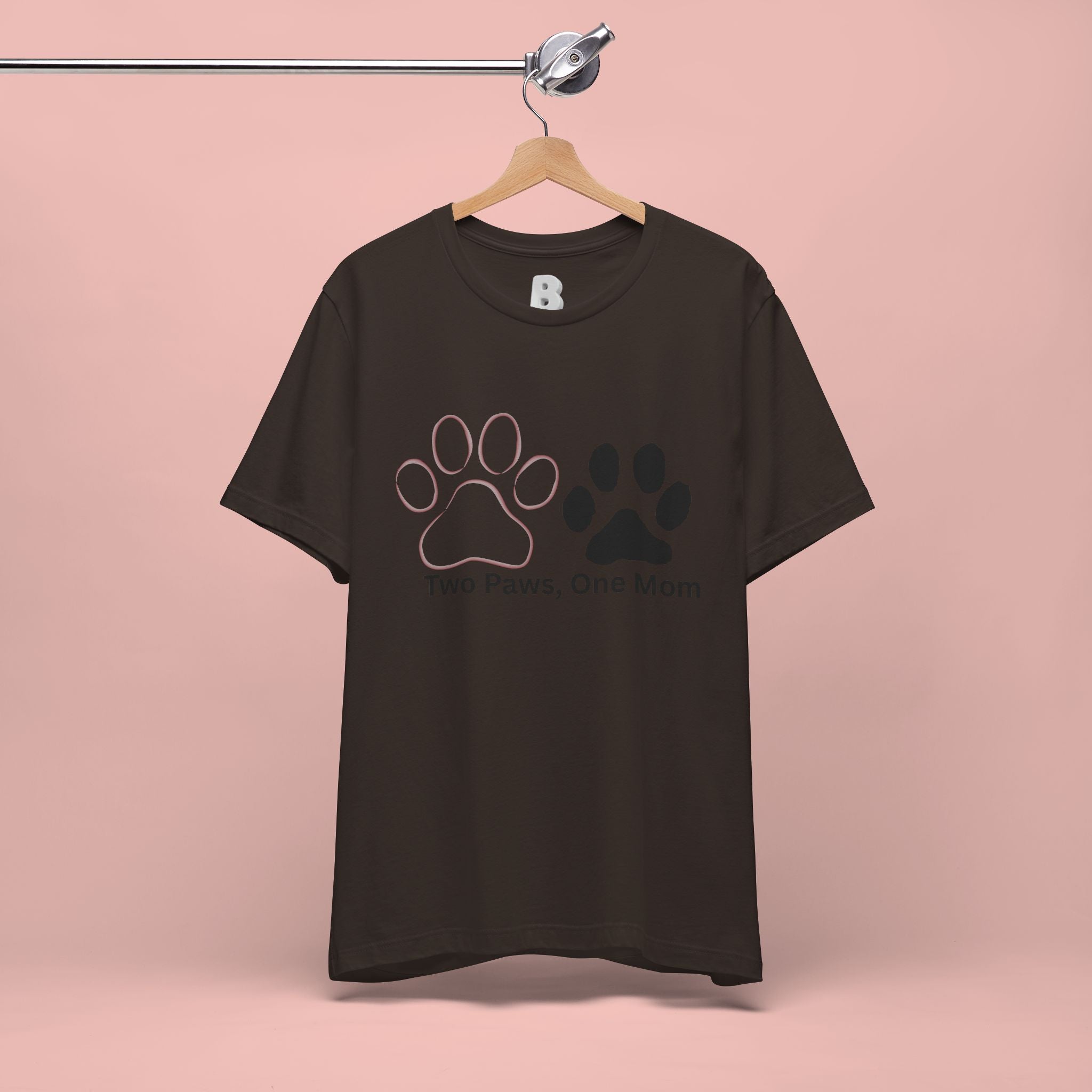 Two Paws, One Mom T-Shirt – Cute Dog Mom Paw Print Tee