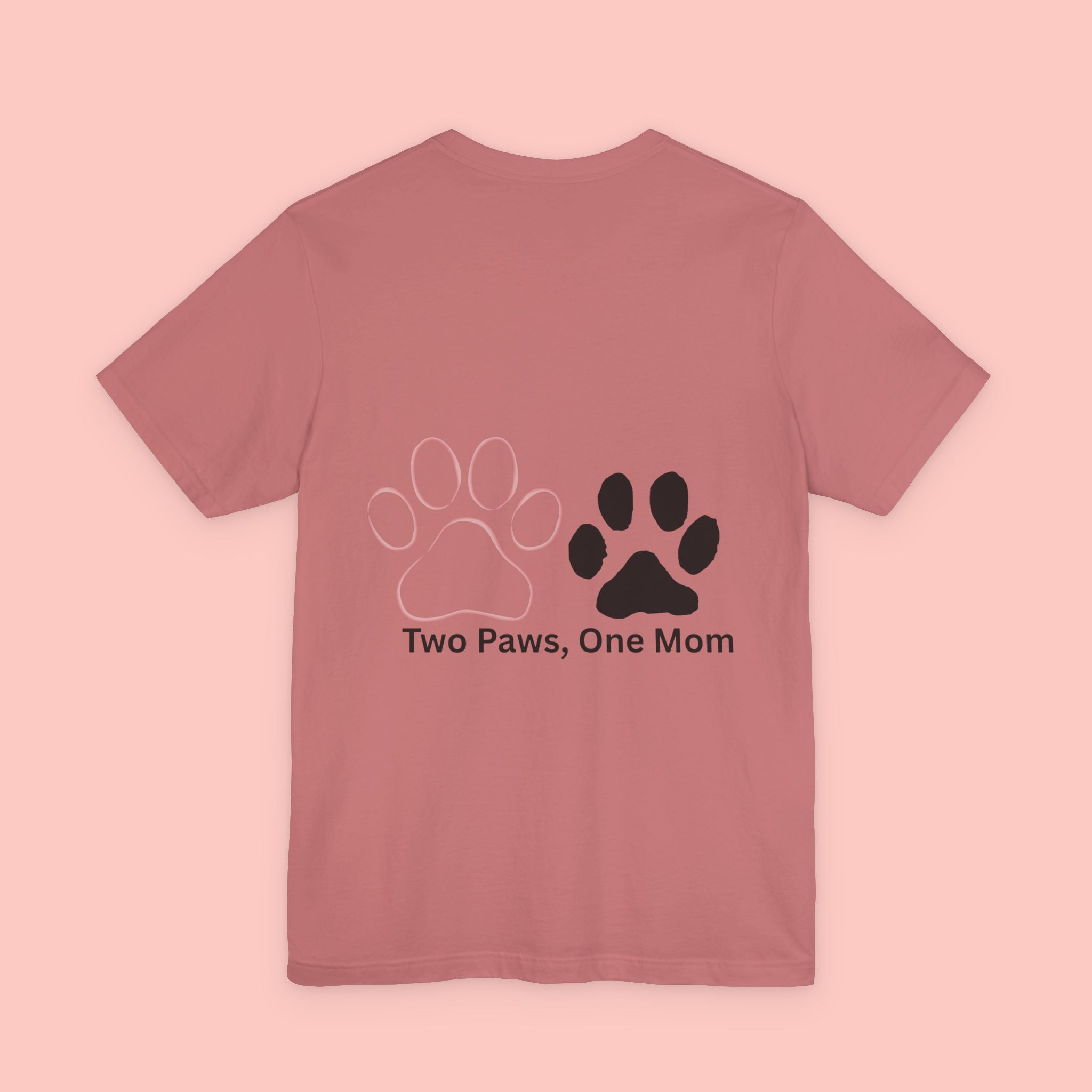 T-Shirt — “Two Paws, One Mom” Paw Print Mom Tee