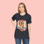 Dog Mom T-Shirt – Cute Golden Retriever Design with Hearts & Paw Prints
