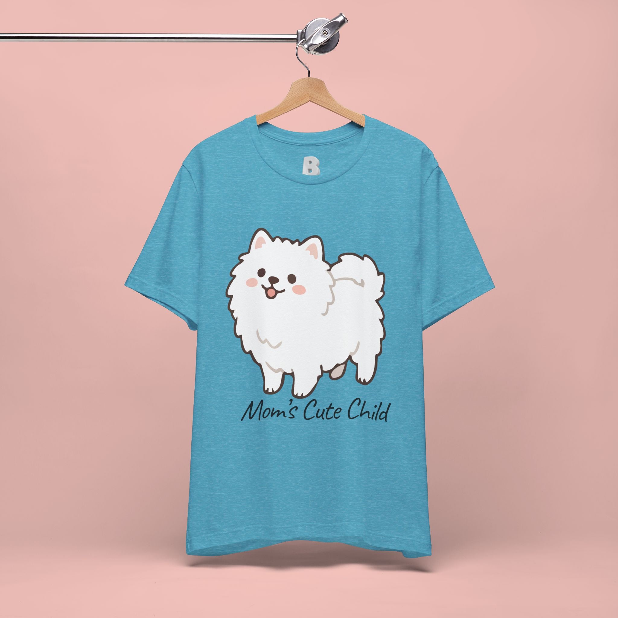 Cute Fluffy Pomeranian Tee — "Mom's Cute Child" Dog T-Shirt