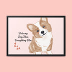 Framed Canvas Print — "First My Dog, Then Everything Else" Corgi Wall Art