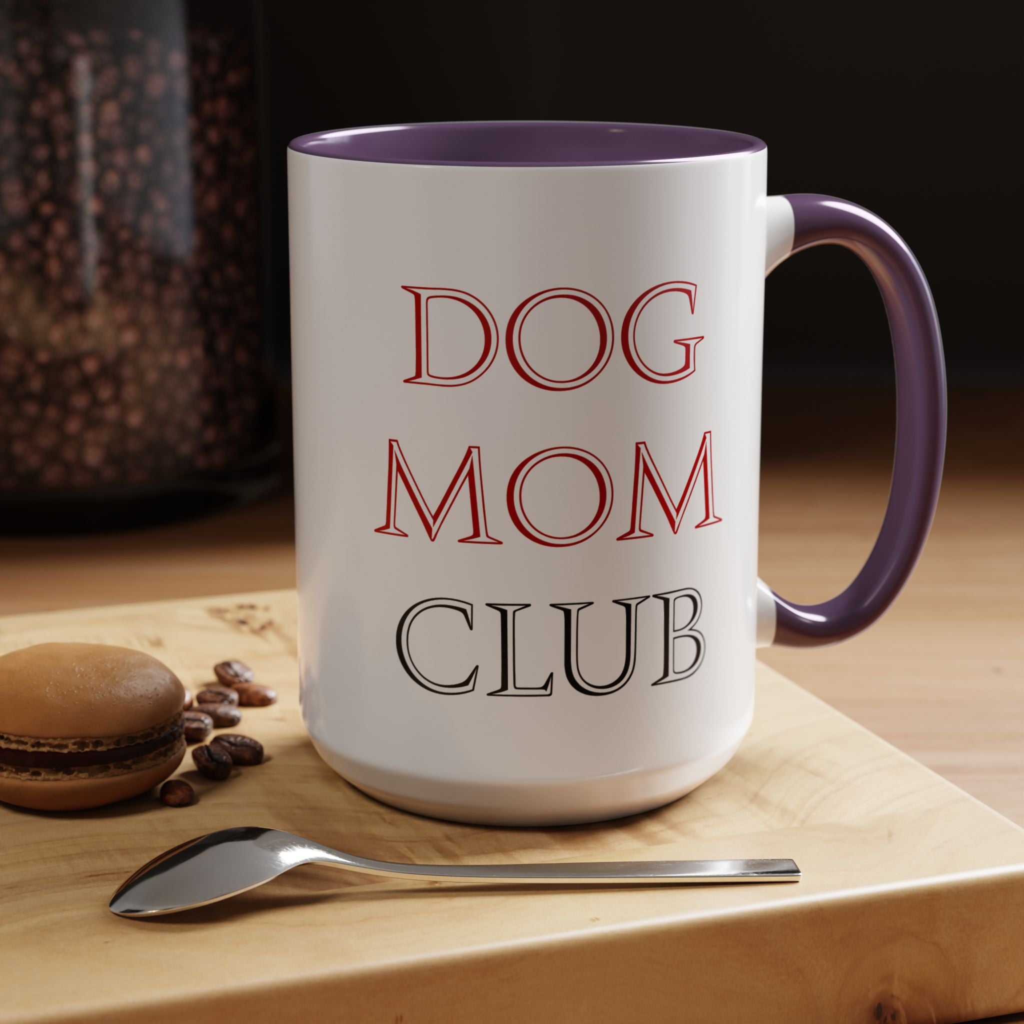 Dog Mom Club Accent Coffee Mug — Funny Pet Lover Gift (11/15 oz)