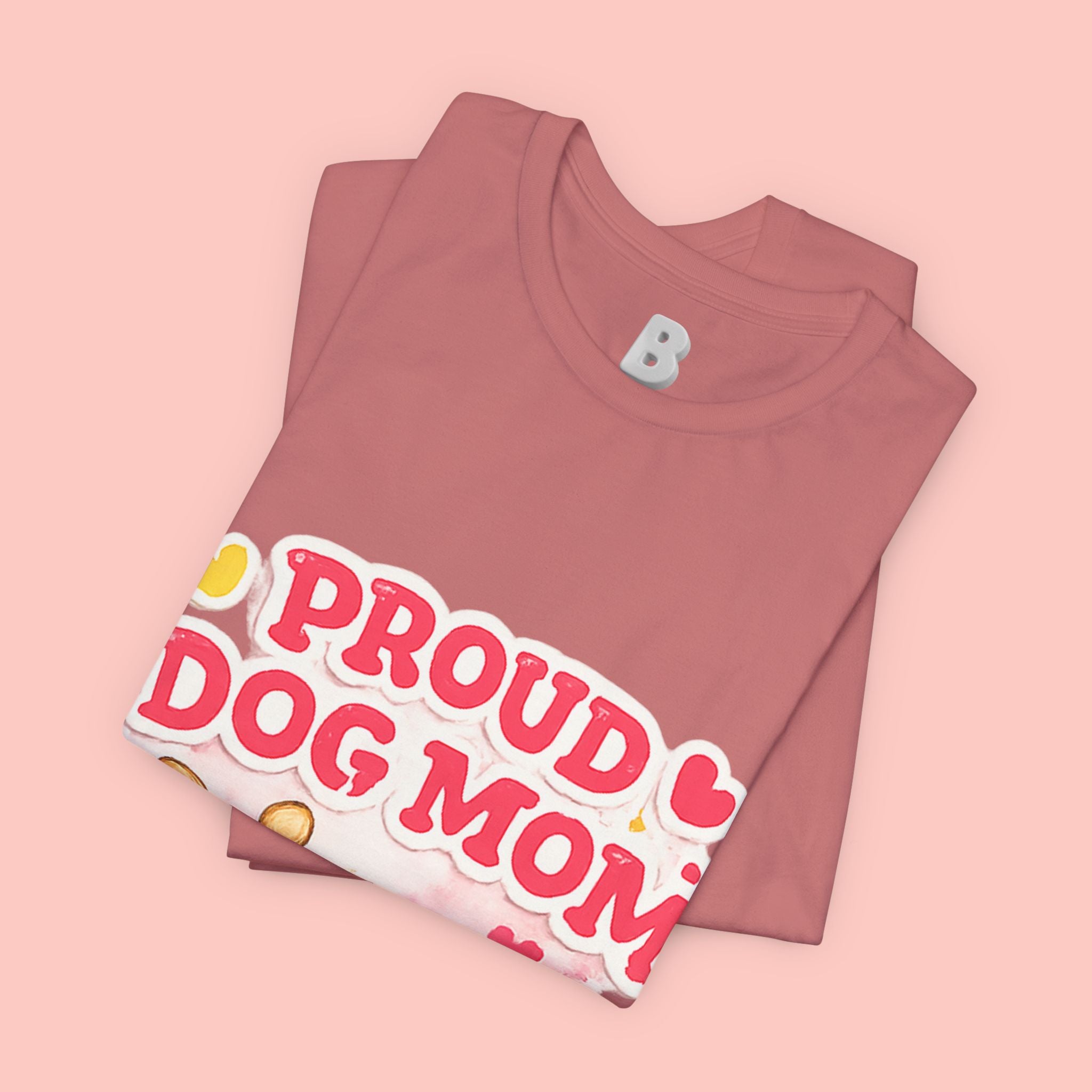 Proud Dog Mom Tee – Floral Retro Heart Design