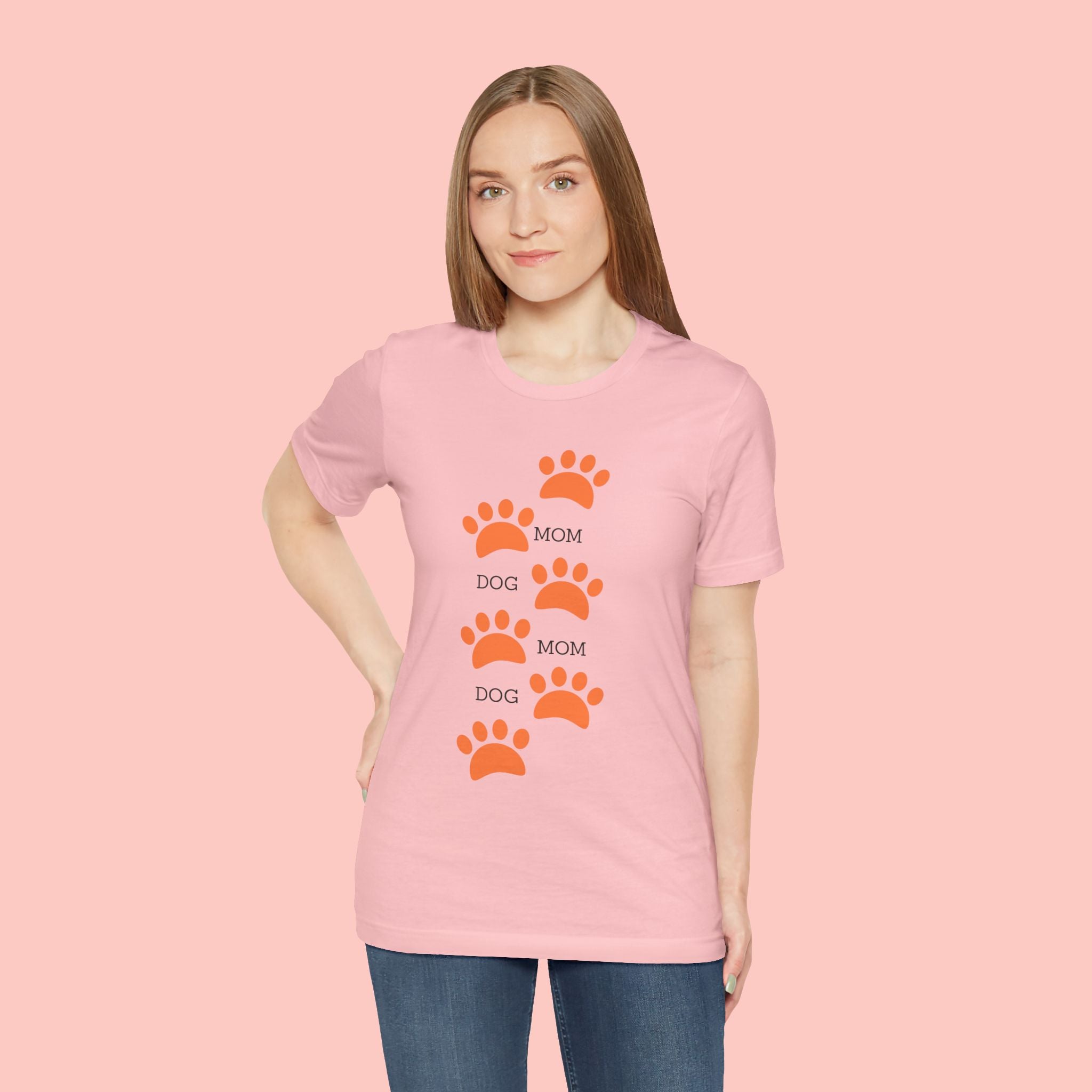 Dog Mom Paw Print T-Shirt — Cute Pet Lover Graphic Tee