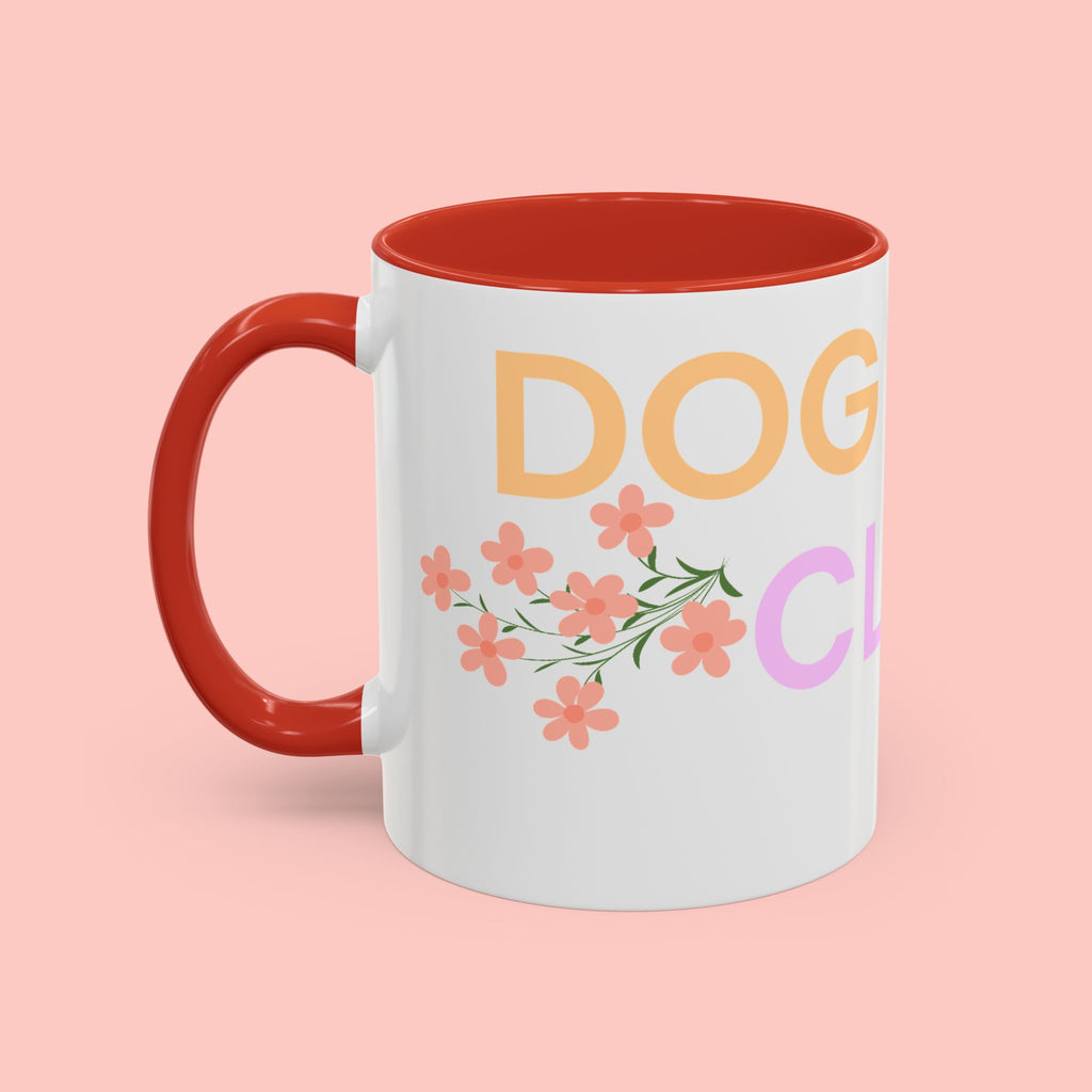Dog Mom Club Accent Coffee Mug – Colorful Paw Print 11/15oz