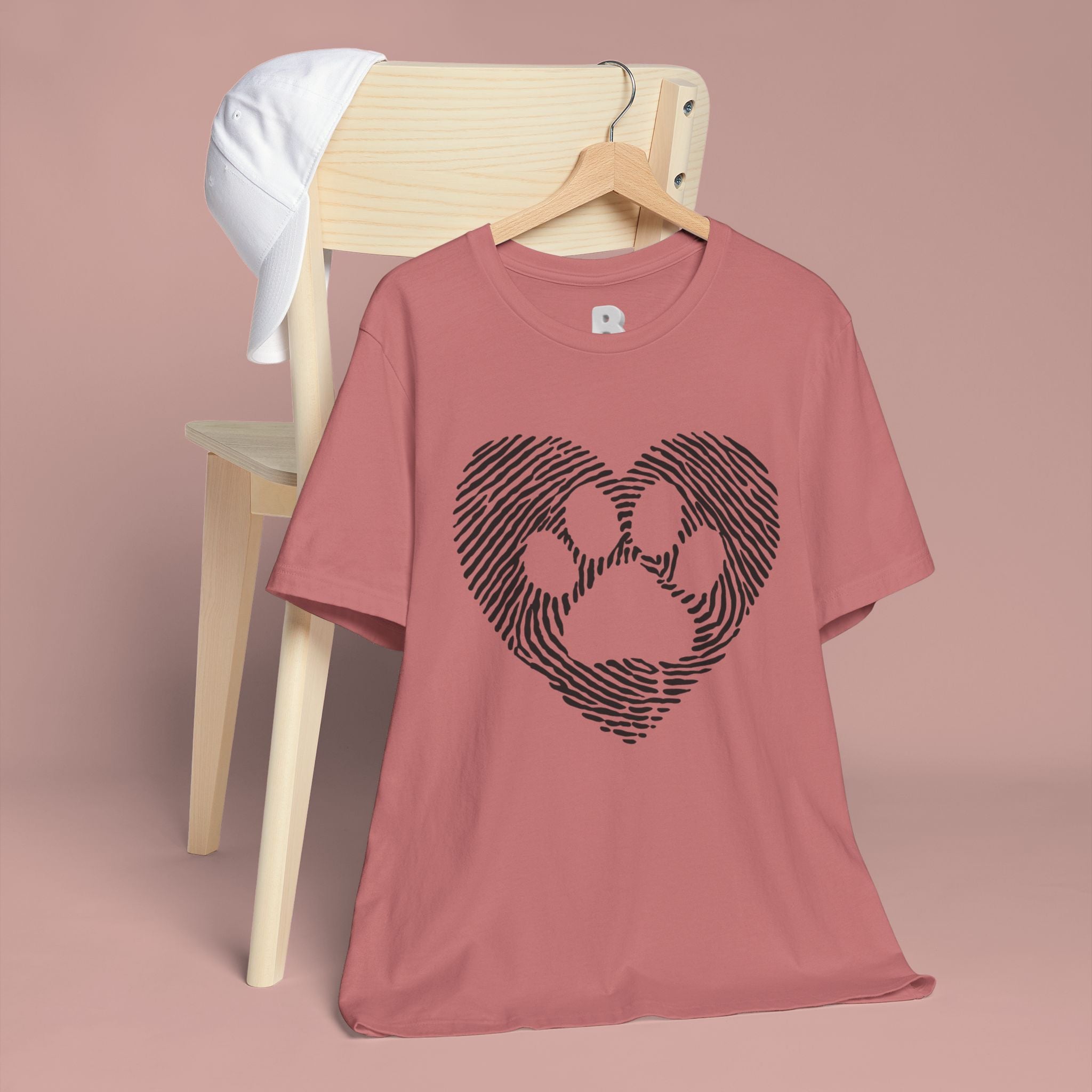 Fingerprint Heart Paw T-Shirt — Dog Paw Love Tee