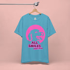 All Smiles Mom's Rules T-Shirt — Cute Pink Dog Graphic Tee for Moms & Pet Lovers