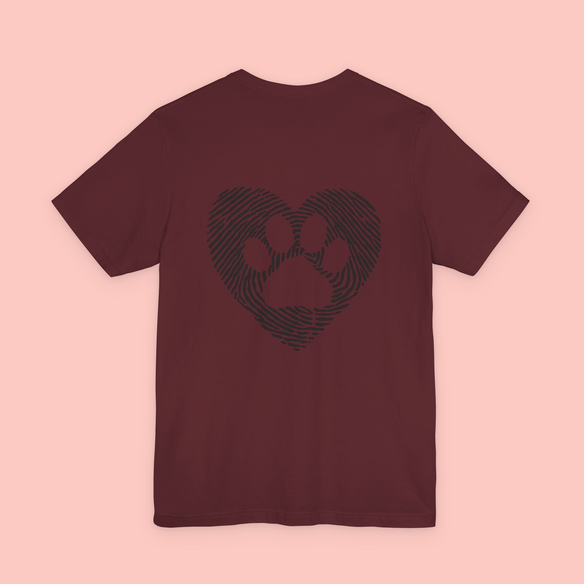 T-Shirt — Heart Pawprint Fingerprint Design (Pet Lover Gift)