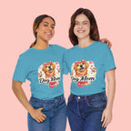 Dog Mom T-Shirt – Cute Golden Retriever Design with Hearts & Paw Prints