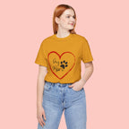 Dog Mom Heart Paw T‑Shirt