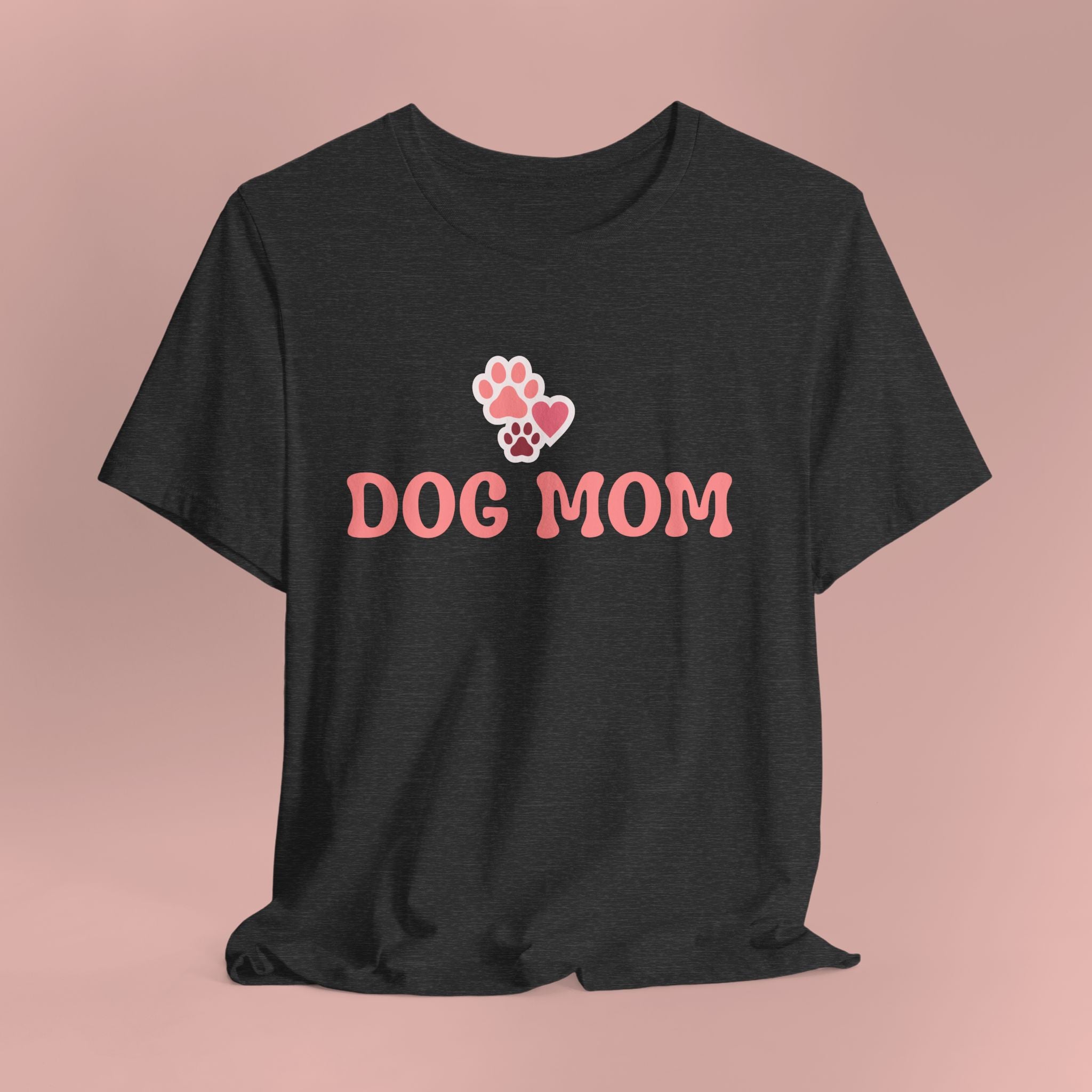 Dog Mom T-Shirt — Pink Paw Graphic Tee for Dog Lovers