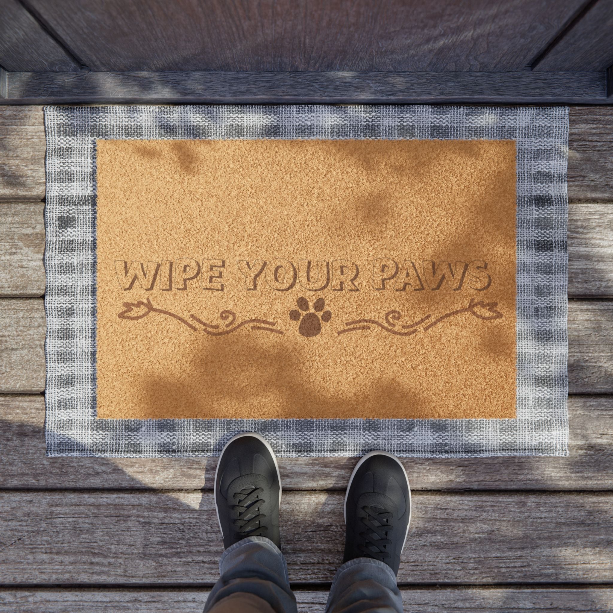 Doormat — "Wipe Your Paws" Coir Pet Welcome Mat