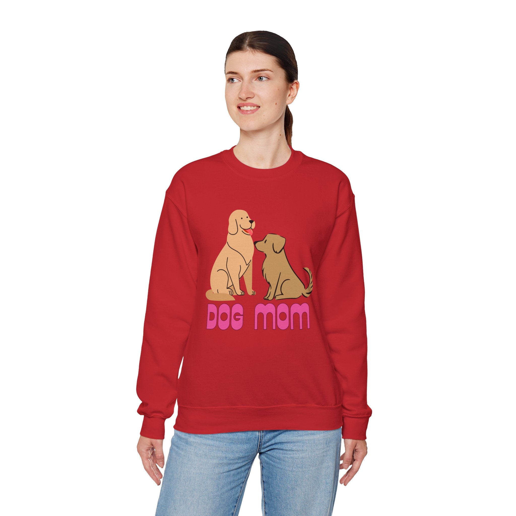 Dog Mom Sweatshirt — Cute Cartoon Dogs "Dog Mom" Crewneck